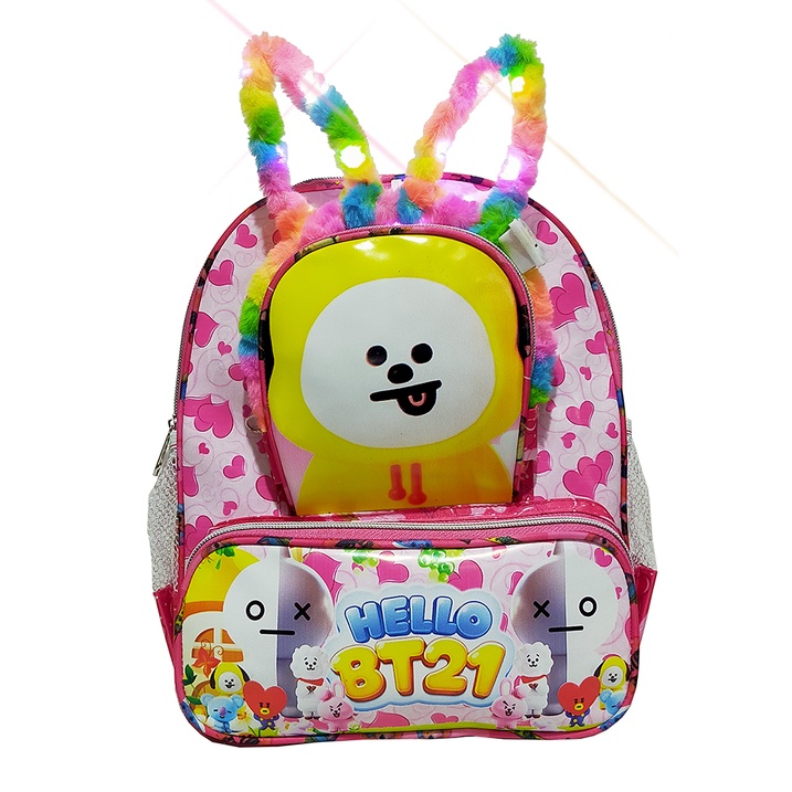 TAS RANSEL Anak Perempuan Mini PAUD / TK karakter BT21 FREE BANDO LAMPU !!!  tas sekolah / tas ranse