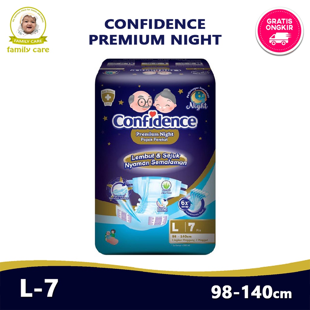 Confidence Premium Night L7 | Pampers Popok Dewasa L 7