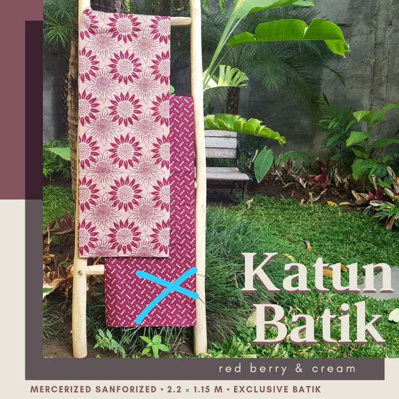 kain katun batik motif bunga matahari pink
