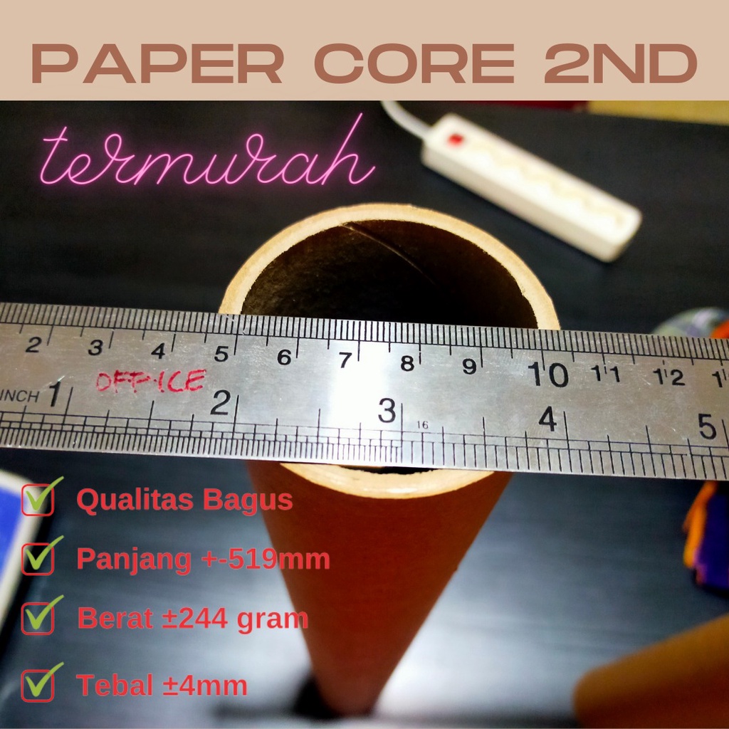 PAPER CORE TEBAL 50 52 cm Tabung Kertas Kardus Selongsong BOBIN CONES