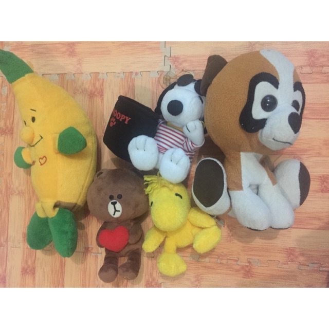 Boneka preloved take all 5 pcs + snoopy