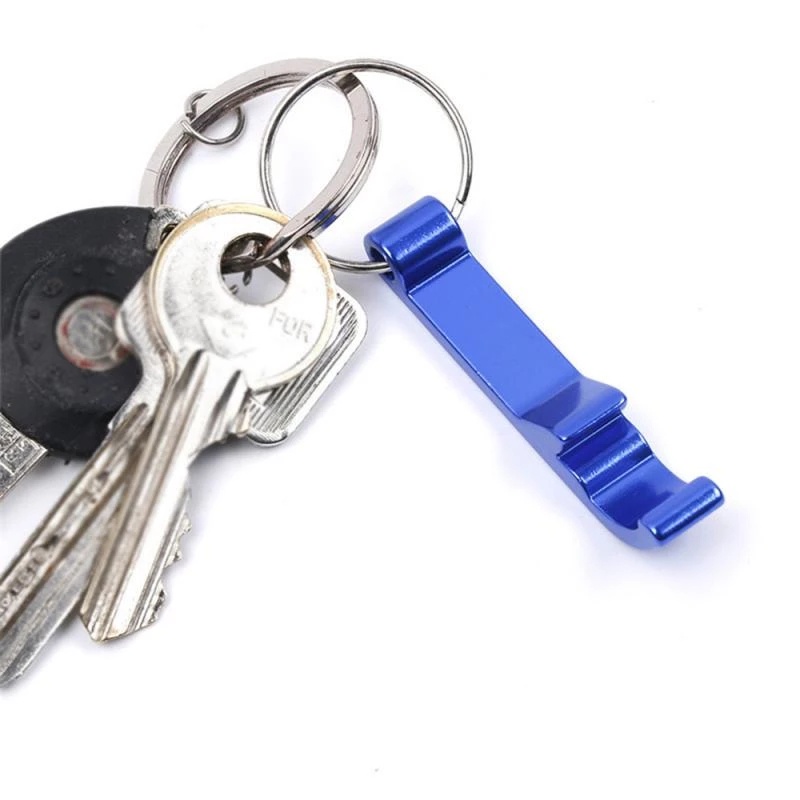 Home Portable Aluminum Alloy Keychain Bottle Opener / Mini Beverage Beer Can Opener with Key Ring