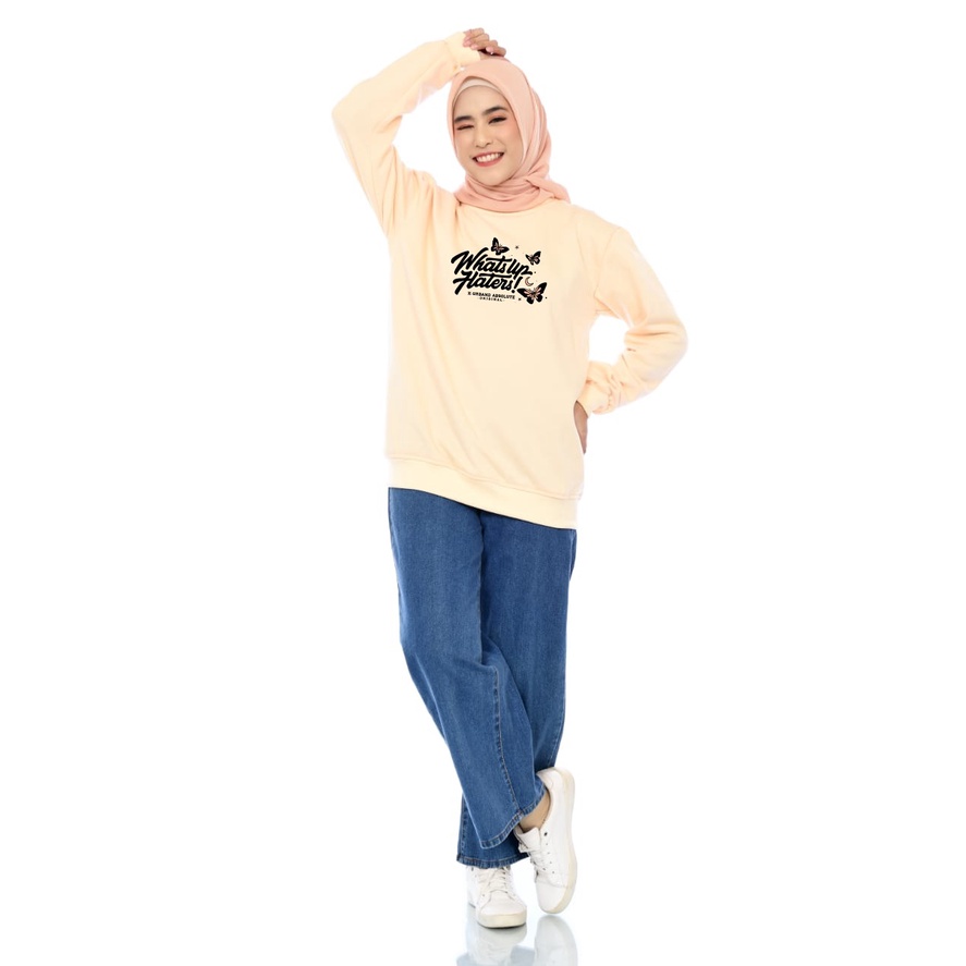 Sweater Wanita What's Up Haters Fleece Gramasi 280-A245 Chesee