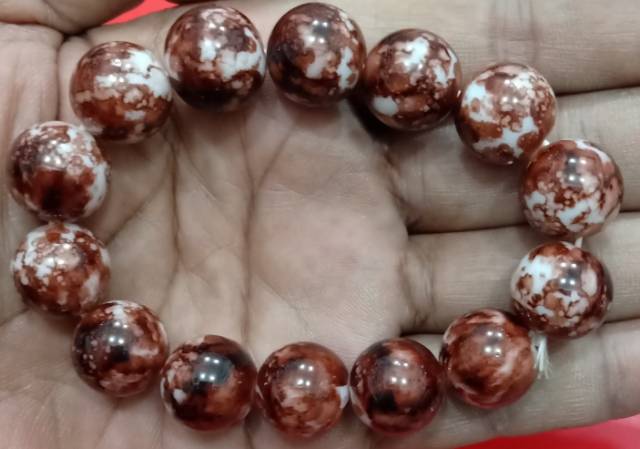 Gelang batu giok natural kesehatan UK 14 mm