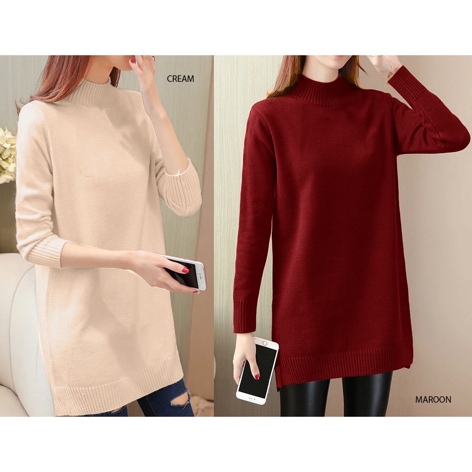 (O-002) Blouse lengan panjang knit blouse rajut wanita big size