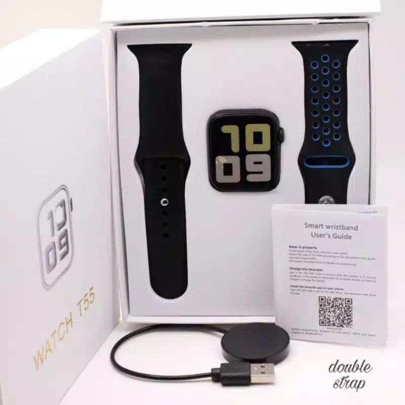 BS-Jam tangan Smart Watch T55 T500 Double strap bisa telfon dan ganti walpaper