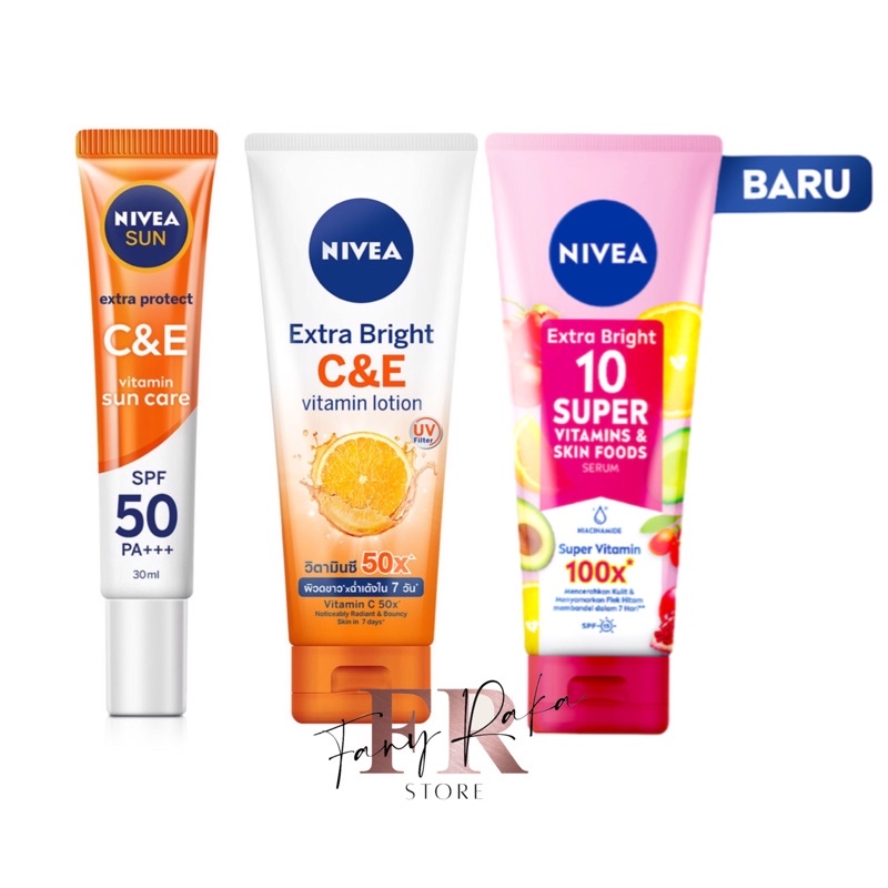 Jual NIVEA Extra Bright C&E Vitamin Lotion & Super Vitamins 180ml