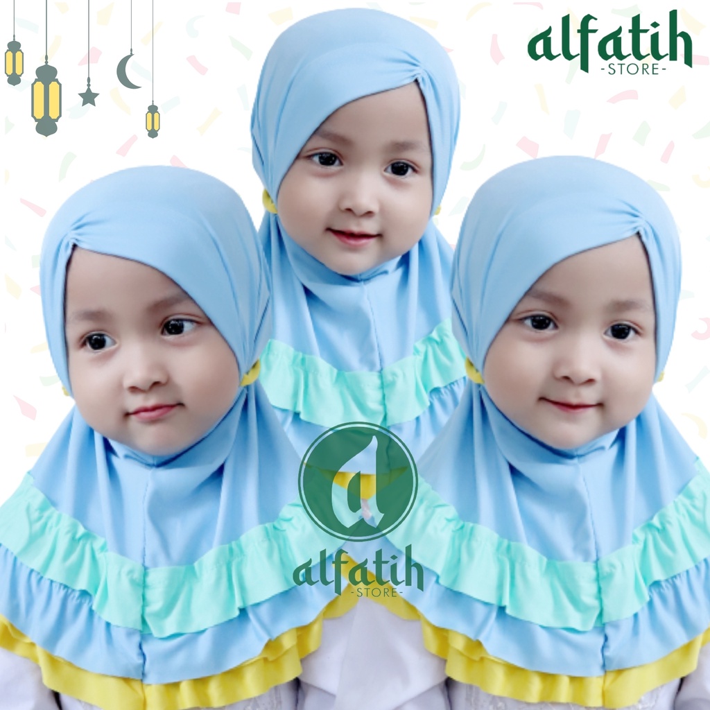 ALFATIH STORE / JILBAB ANAK SYIRIA GOTIK PELAGI /JILBAB ANAK REMPEL RAINBOW /HIJAB ANAK / HIJAB COD / KERUDUNG ANAK HIJAB ANAK BAYI PEREMPUAN / HIJAB ANAK / JILBAB ANAK BAYI USIA  0-3 TAHUN BAHAN JERSEY PREMIUM NYAMAN DI PAKAI