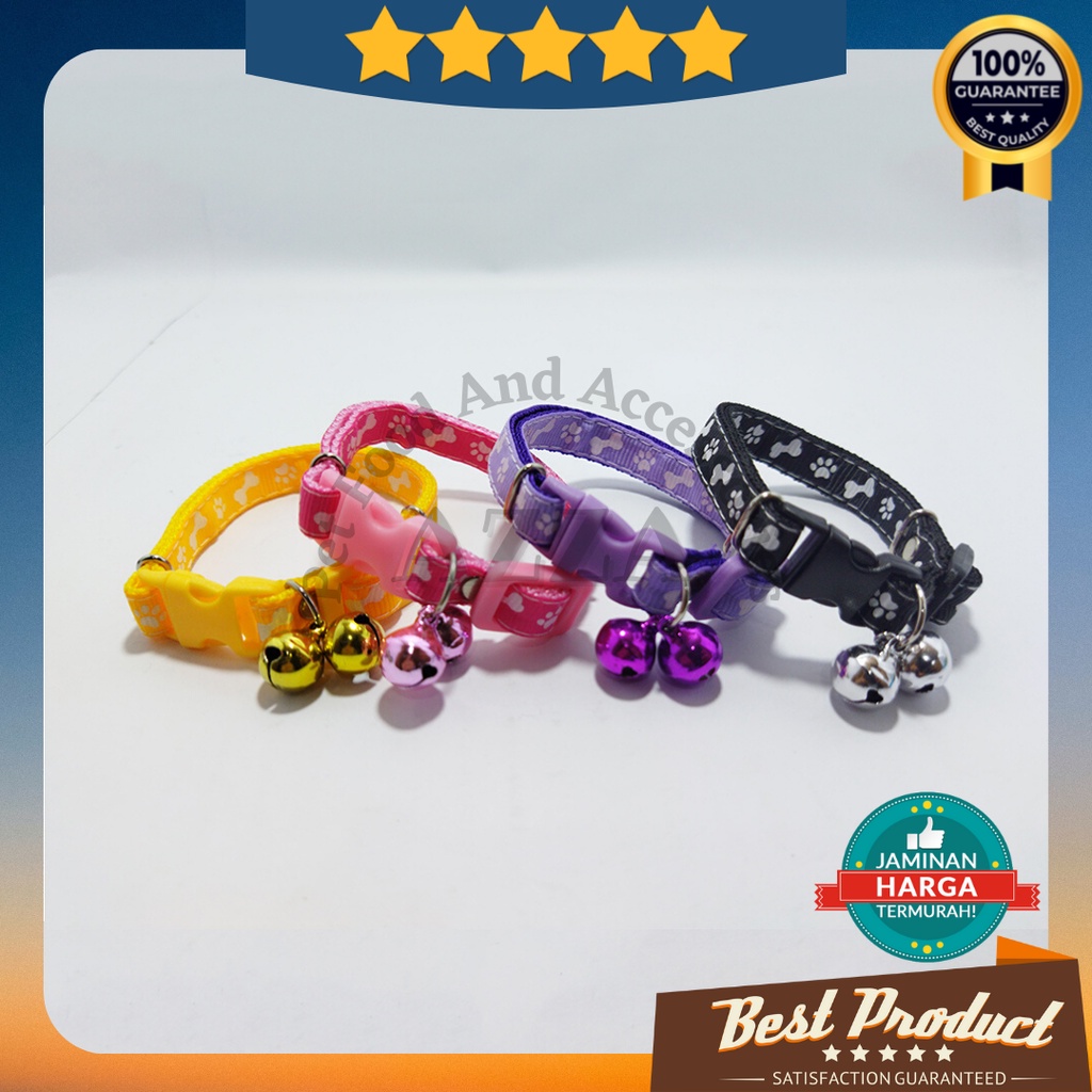 kalung kucing motif tulang lonceng isi 2 ukuran 12mm kualitas premium/aksesoris hewan peliharaan