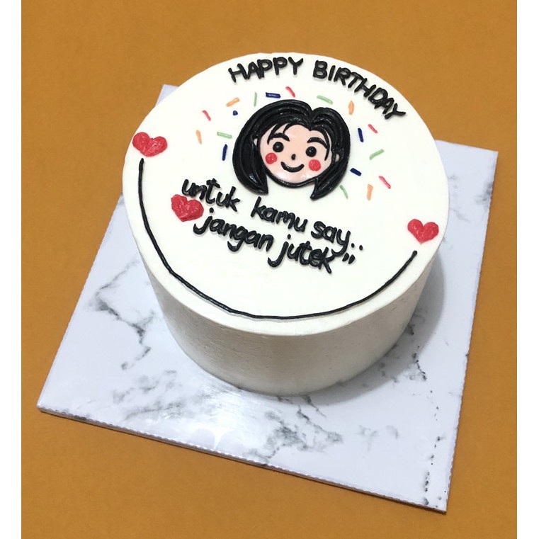 tatakan kue marble 22 cm korea style