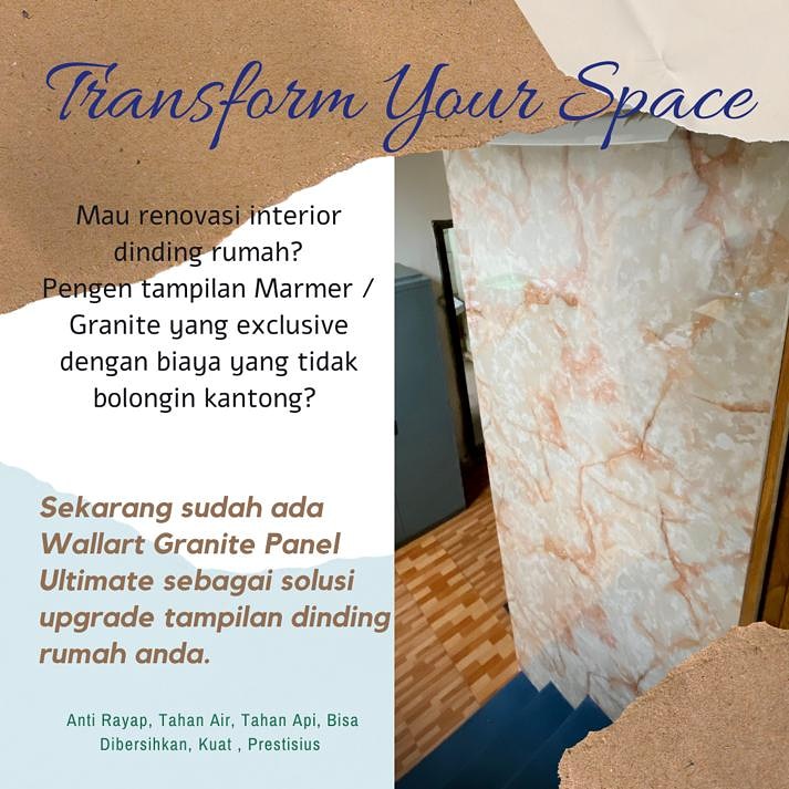 Papan Board PVC Panel Wall Art Marmer 1.22 M x 2.44M X 2.5MM- MEDAN