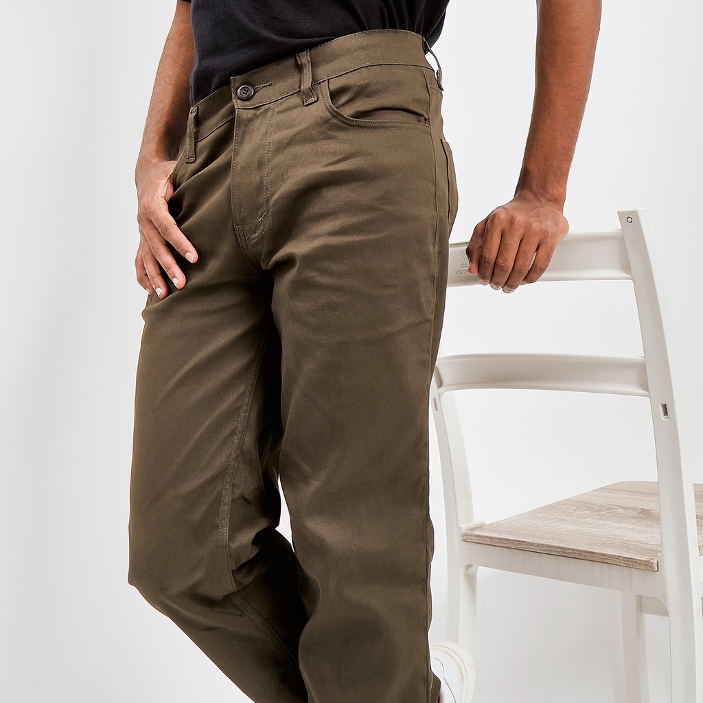 Pluviophile - Chino Basic Reguler celana chino standar - Olive green