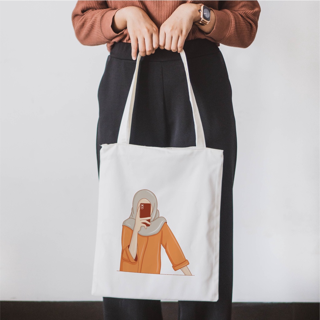 Sevine Totebag Drill Tas Fashion Wanita Tote Bag Resleting Desain Simple - WR