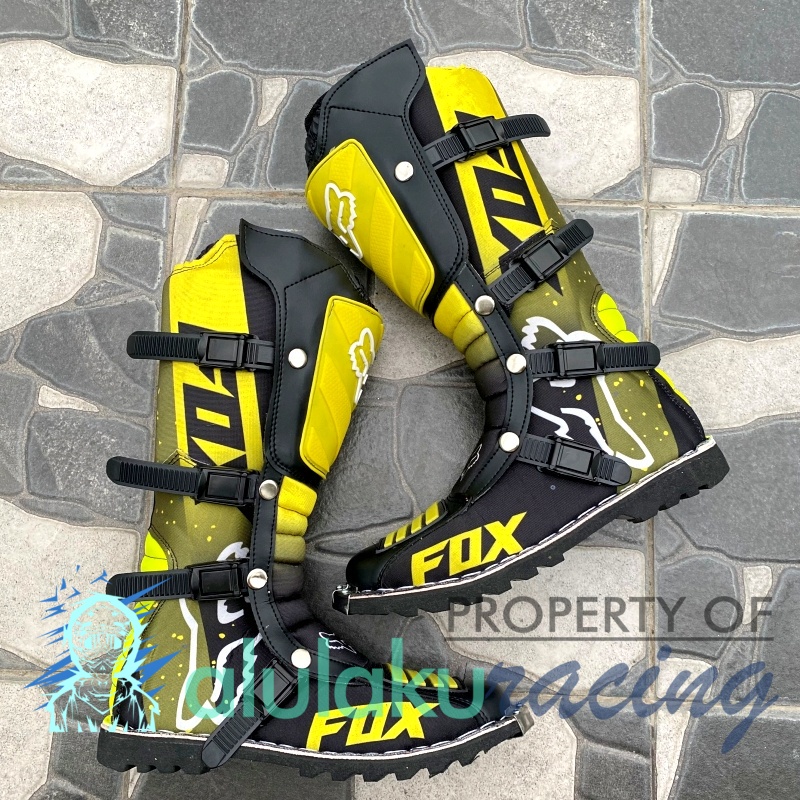 Jersey, Celana, Sarung Tangan &amp; Sepatu Fullprint with Protectors Fullset MX Trail Motocross - Paket Bundling FOCTFG190107-F47