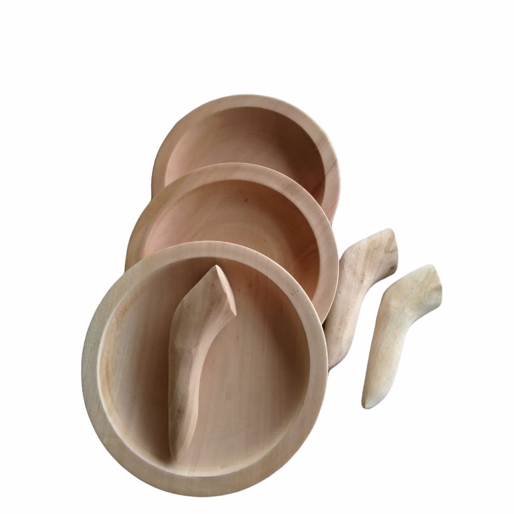 COBEK ULEKAN KAYU MAHONI JUMBO /Uk 22cm tanpa pewarna