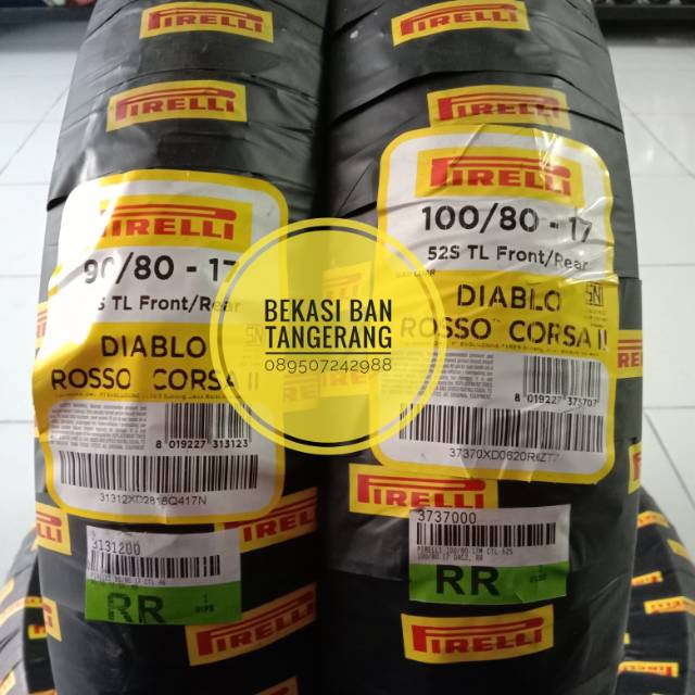  Ban  Pirelli  Diablo Corsa II ukuran  90 80 dan 100 80 ring  