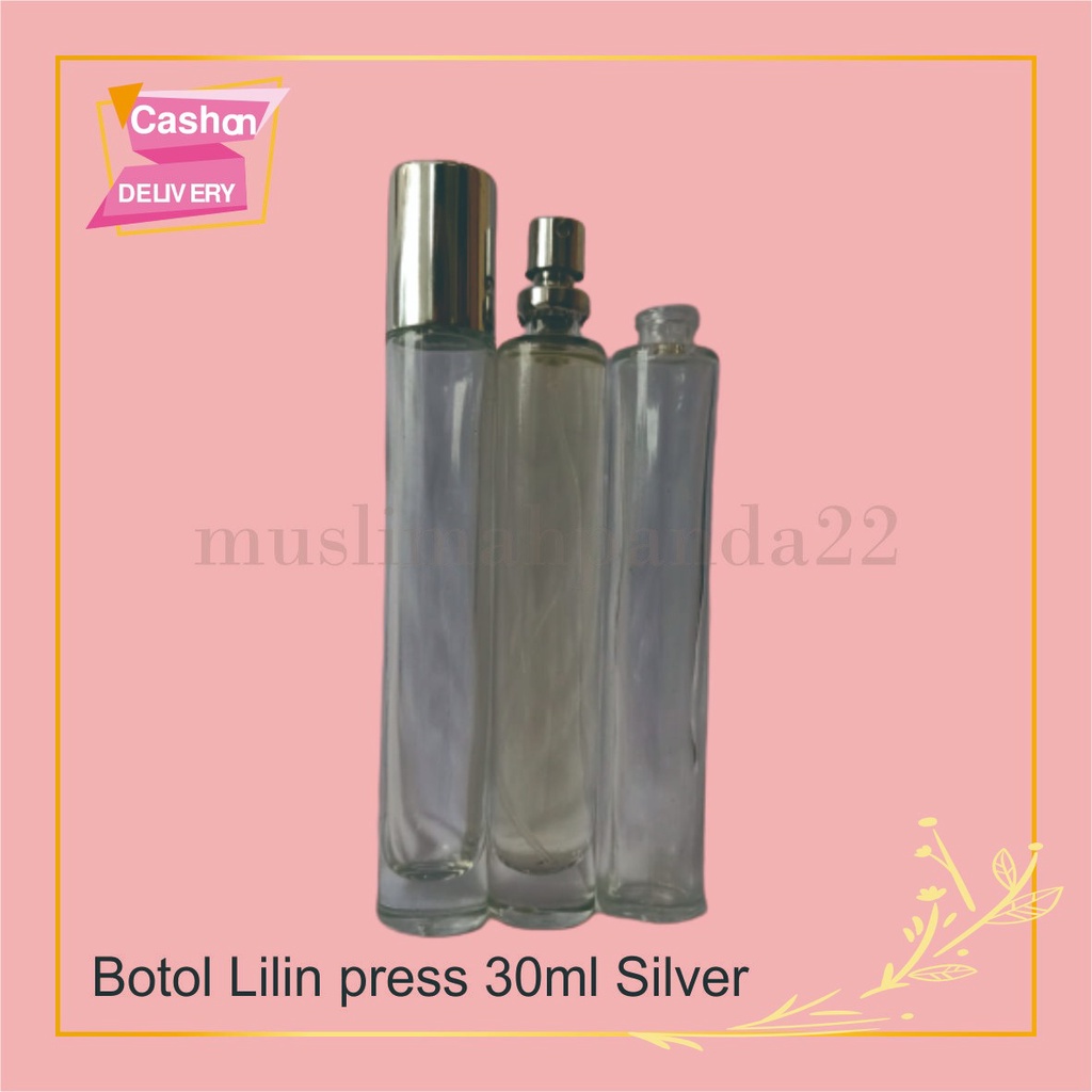 BOTOL PARFUM LILIN PRESS 30ML SILVER