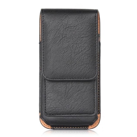 Sarung Hp 5 - 6,5 INCH Leather case import - 5.5 - 6.0 inch, Hitam