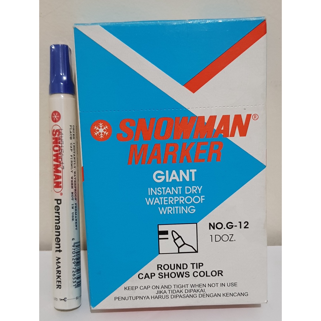 

Spidol Snowman Permanent Biru G-12 per pieces