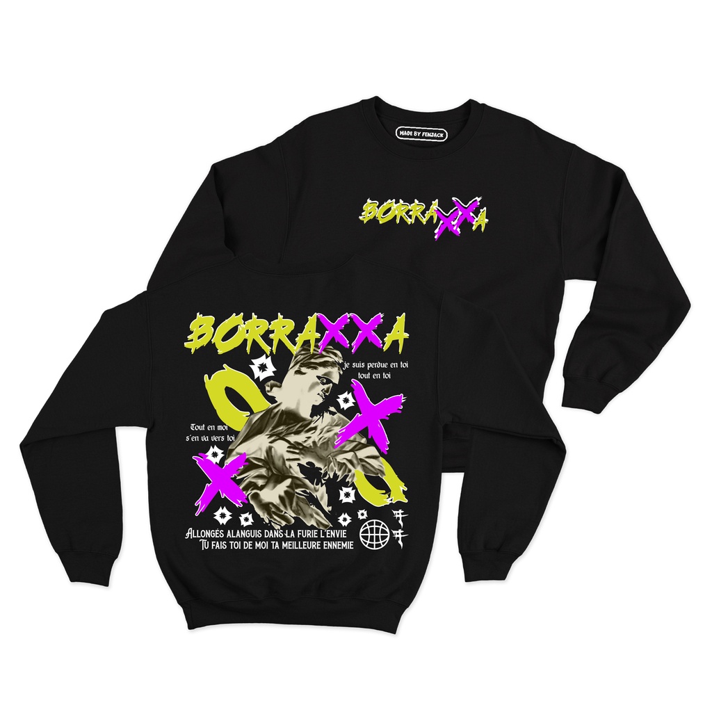 Sweaterpolos Basic Sweater BORAXXA ( Sablon ) Unisex Pria &amp; Wanita