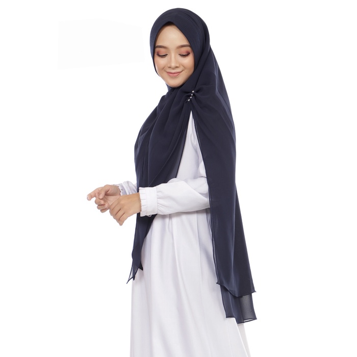 KHIMAR SYARI TERSANJUNG / JILBAB KHIMAR 2 LAYER CERUTY BABYDOLL / HIJAB INSTANT MENUTUP DADA / JILBAB INSTAN JUMBO