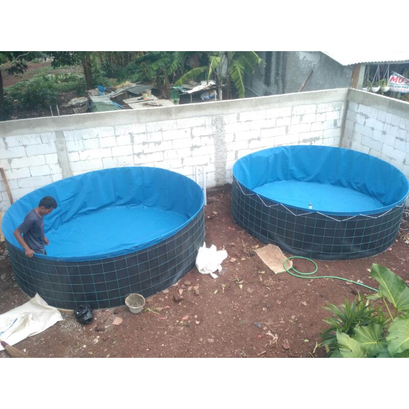 Kolam Terpal/Kolam Bioflok/Kolam Bulat /Kolam Bundar D2,5 T1,2 FULLSET KUALITAS TERBAIK