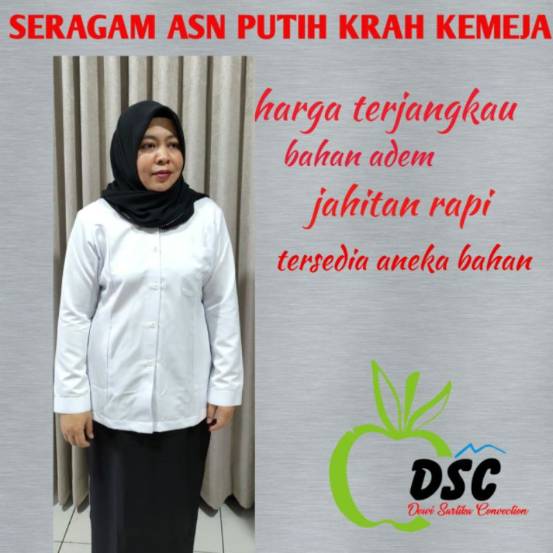 Baju Seragam ASN putih krah Kemeja premium