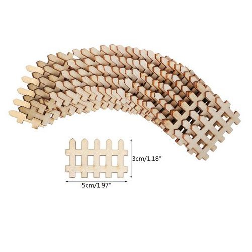 Wooden Embellishments - Fence Shape (10pcs)