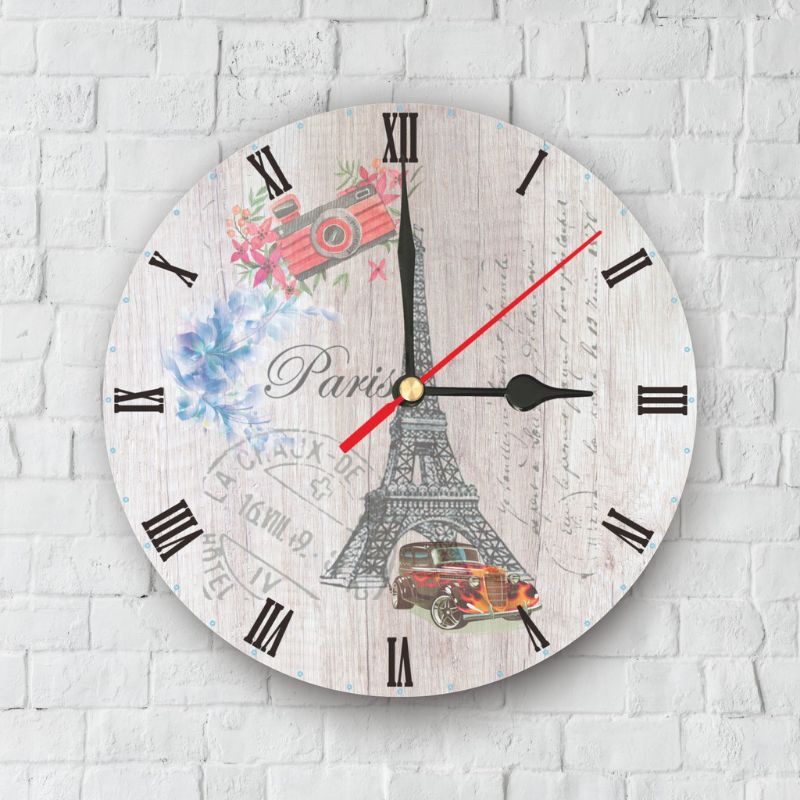 Jam Dinding Shabby Chic / Wall Clock dengan Design unik-JS12