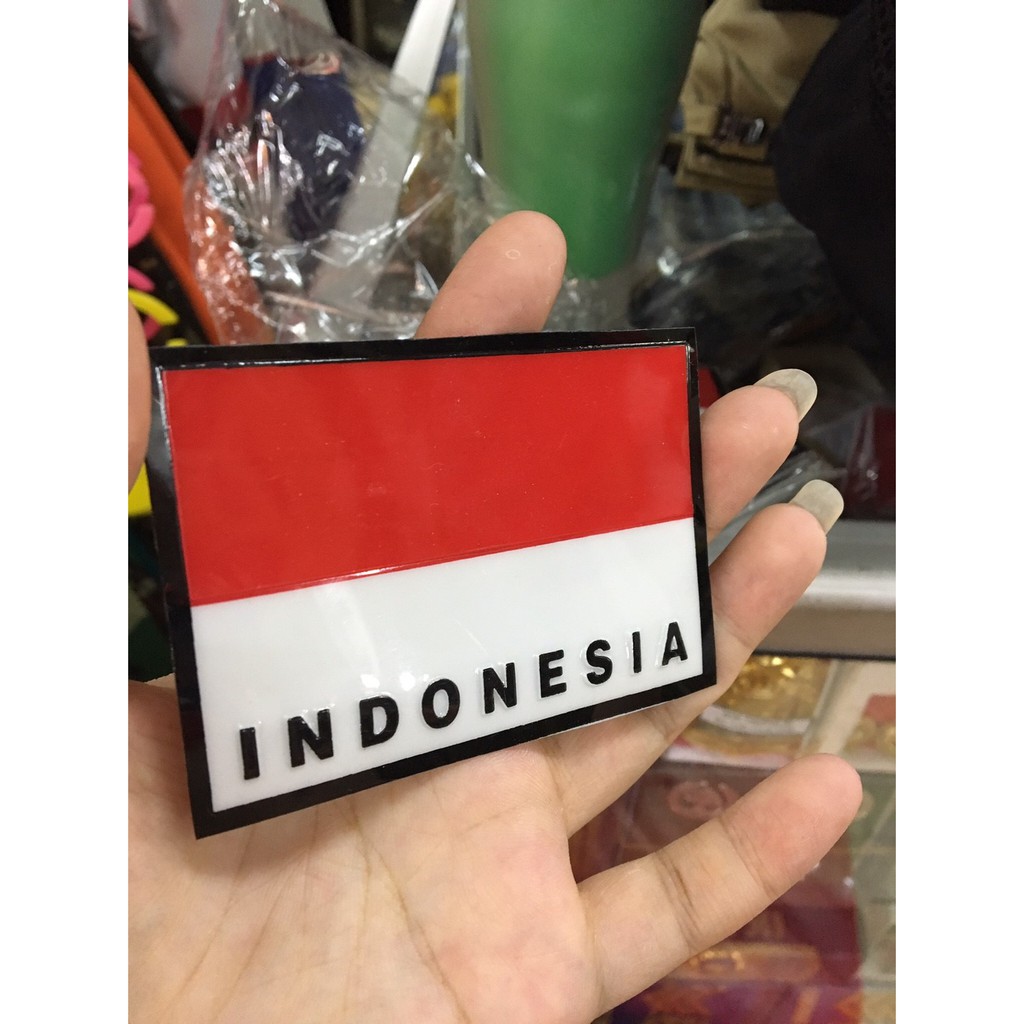 Sticker Bendera Indonesia (Lurus) - Stiker Indonesia - Stiker Mobil Indonesia