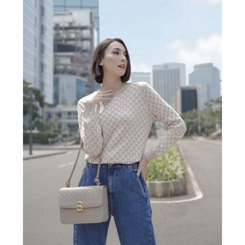 AUDREY MONOGRAM BAG SMALL BUTTONSCARVES