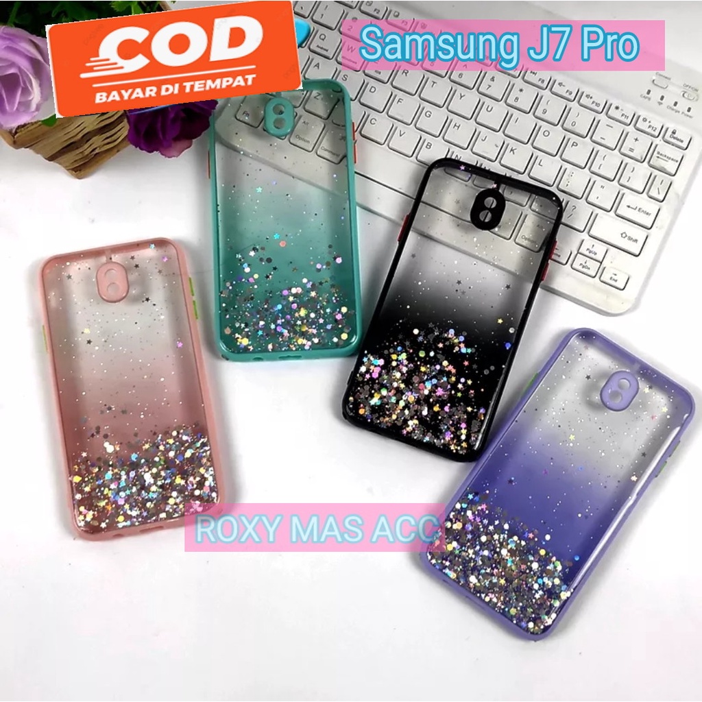 SOFTCASE GLITER ( SAMSUNG J7 PRO ) TERBARU CASE DOVE GLITER FUZE TRANSPARAN DENGAN PROTEKSI KAMERA, 