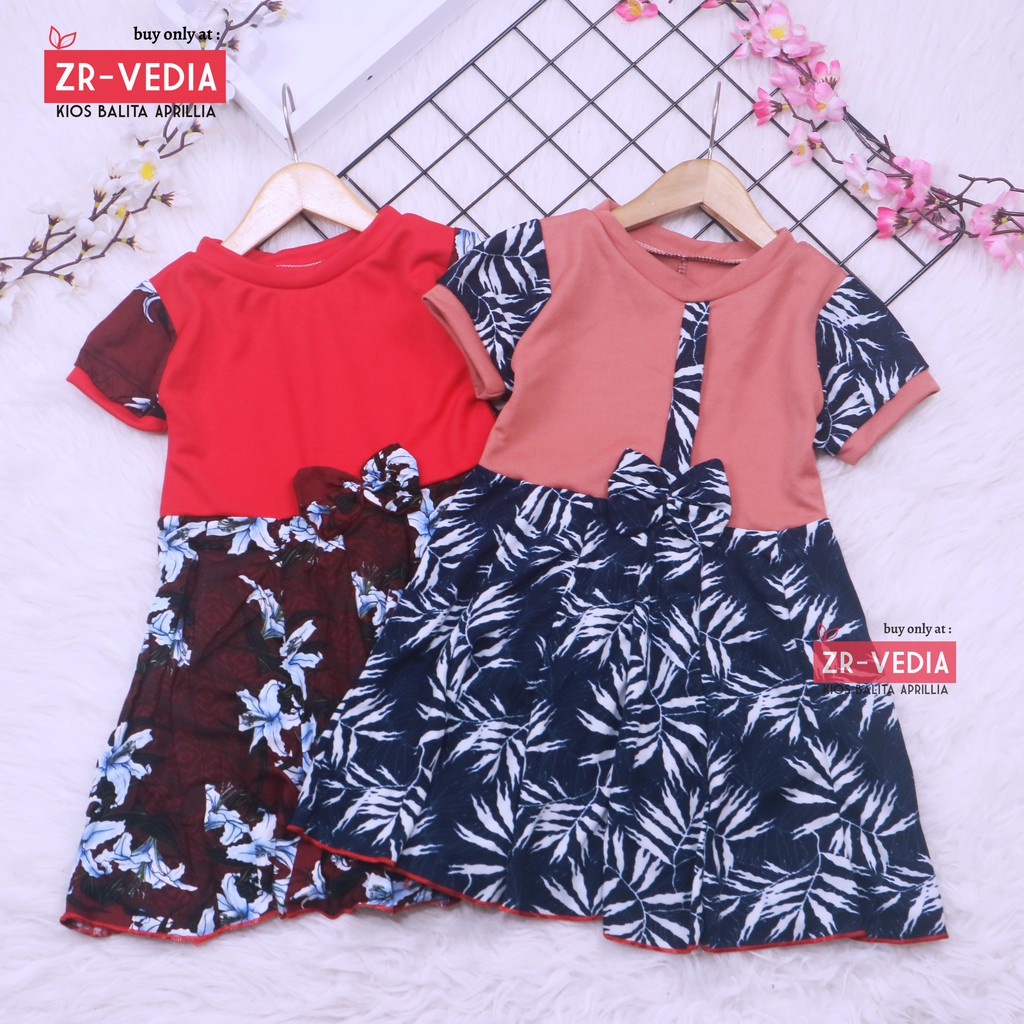 Dress Pita uk 3-4 Tahun / Dres Lengan Murah Grosir Baju Anak Perempuan Harian Gaun Pesta Batik Baru