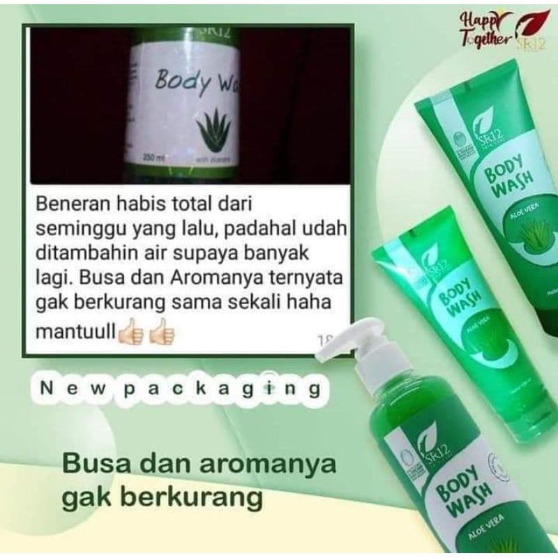 Body Wash Aloe Vera SR12 Sabun Mandi Keharuman Menyegarkan Kulit Bersih Halus dan Lembut