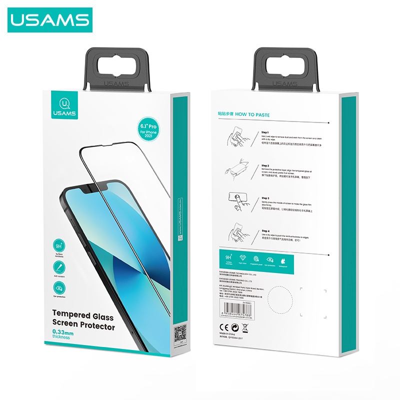 USAMS Tempered Glass Screen Protector iPhone 13 Mini / 13 / 13 Pro / 13 pro Max