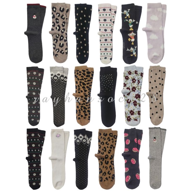 satu pasang kaos kaki motif lucu-lucu / kaos kaki leopard / kaos kaki karakter / kaos kaki motif buah-buahan-1