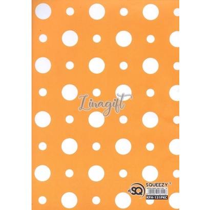 ( 5 Lembar ) KERTAS KADO SQ DOFF - GIFT WRAPPING PAPER POLKADOT COLOUR DOT PINK BLUE PURPLE ONDE POLKA