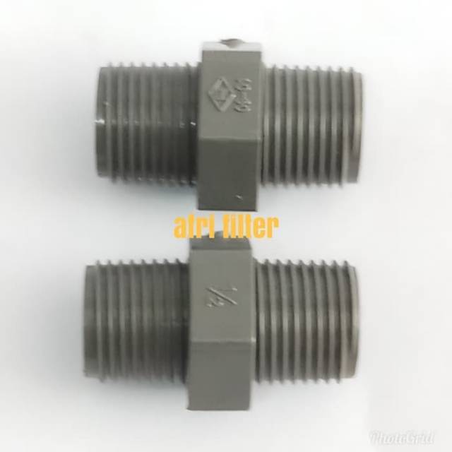 double Nipple Sambungan drat Luar 1/2&quot; X 1/2&quot; pipa PVC