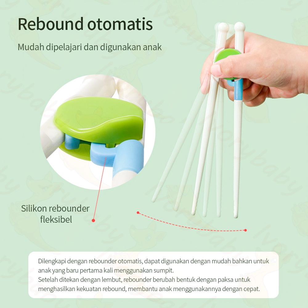 Ivorybaby Sumpit training untuk bayi sumpit anak belajar makan chiosticks