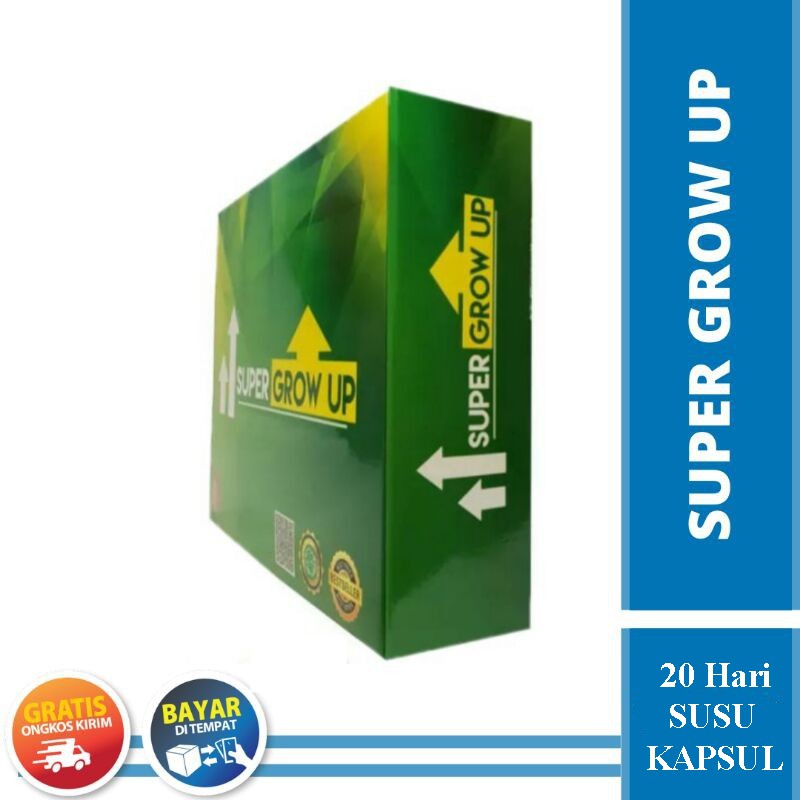 

Super Grow Up Original Kapsul Obat Peninggi Badan Terbaik COD Paket 20 Hari susu Kapsul by Mask.Ind