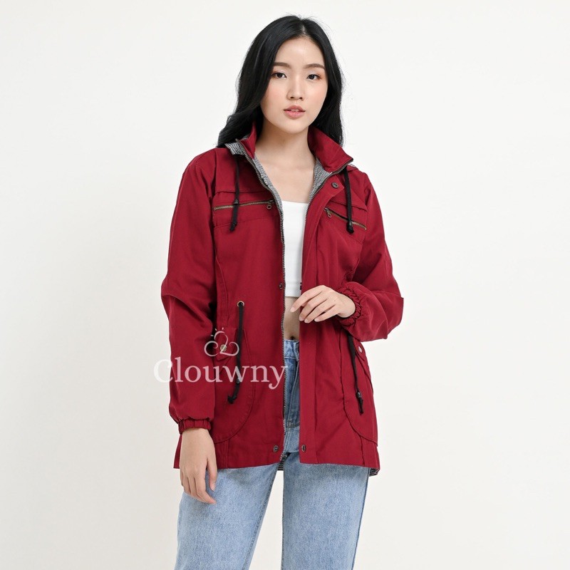 CLOUWNY - Denis Jacket Premium Canvas Twill Jaket Unisex Premium Canvas Outer-Maroon-L