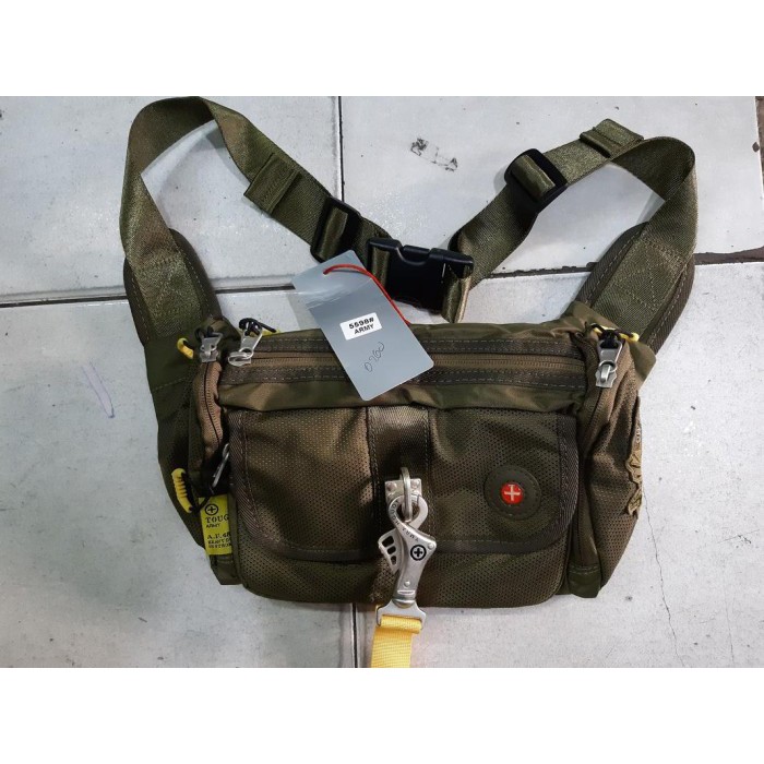 Tas Slempang Pria Tas Selempang Tas Tough Army Tas Army 5598 - Hijau - Hitam