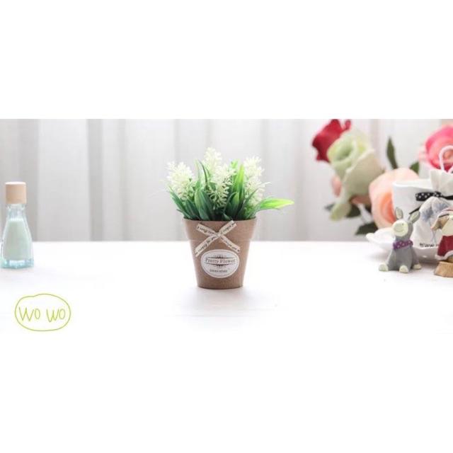 COD P2020 Bunga Plastik/Bunga plastik Mini/(free kotak)-Putih