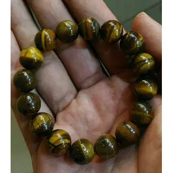 [BISA COD] Gelang Batu Akik Tiger Eye/Biduri Sepah Natural