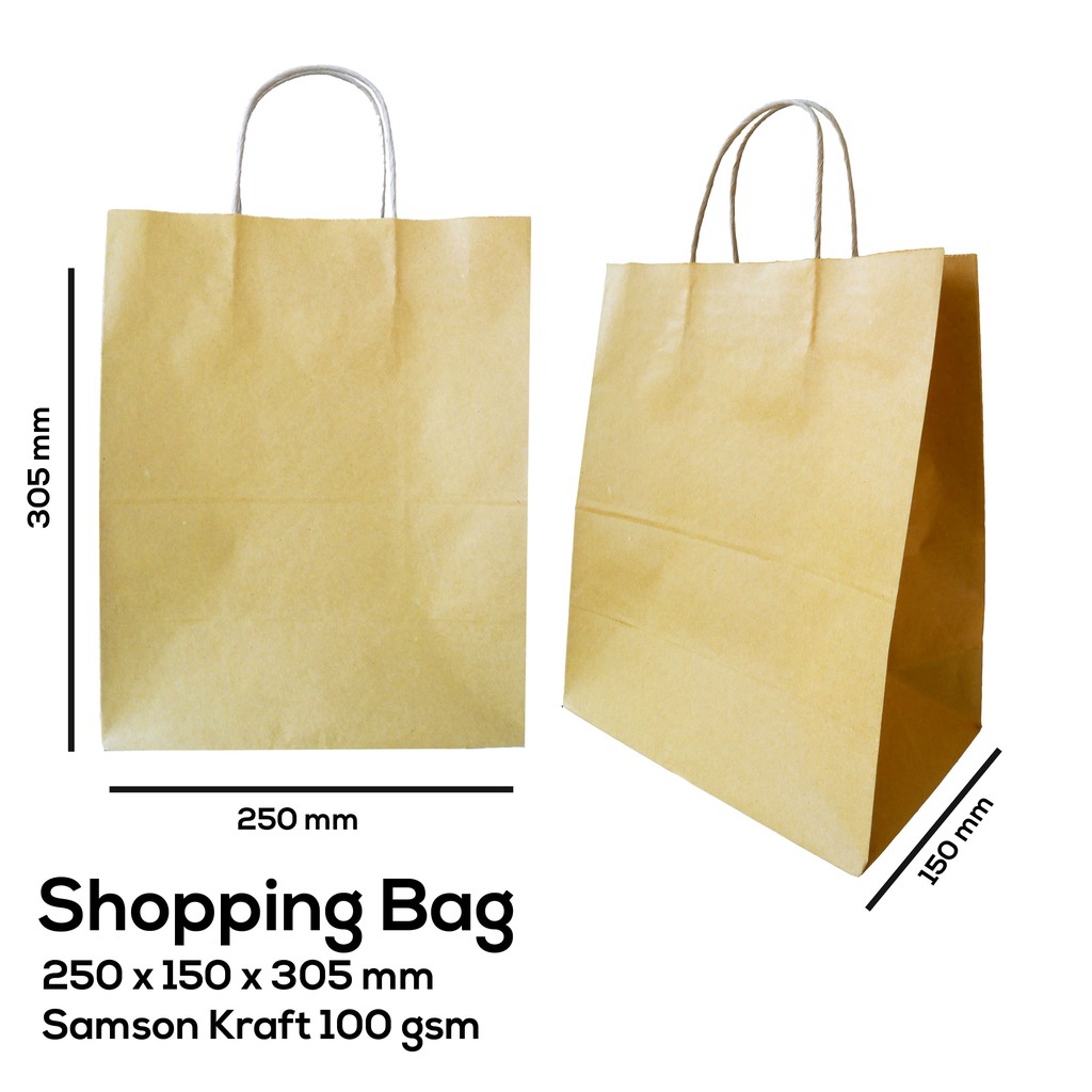 Paper Bag Polos Tas Belanja Kantong Kertas (SBG2-25X15X30.5)