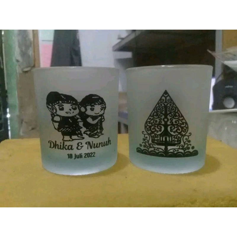 SOUVENIR PERNIKAHAN GELAS SLOKI DOFF MURAH