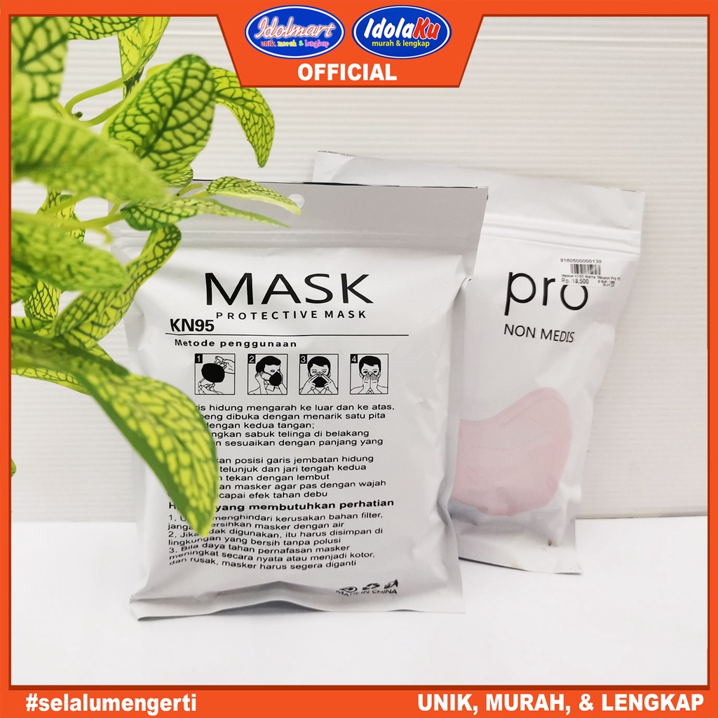 IDOLMART Masker KN95 Warna Mouson Pro 5ply isi 10pcs Surabaya