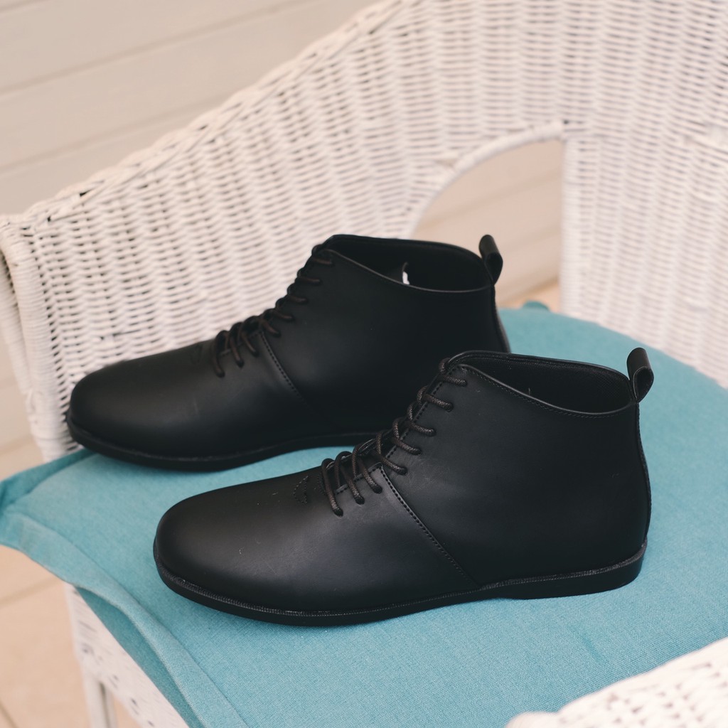 Eleos Black | Sepatu Boot Sport Formal Kasual Pria Cowok Boots Ori New Lokal Footwear | FORIND Besic