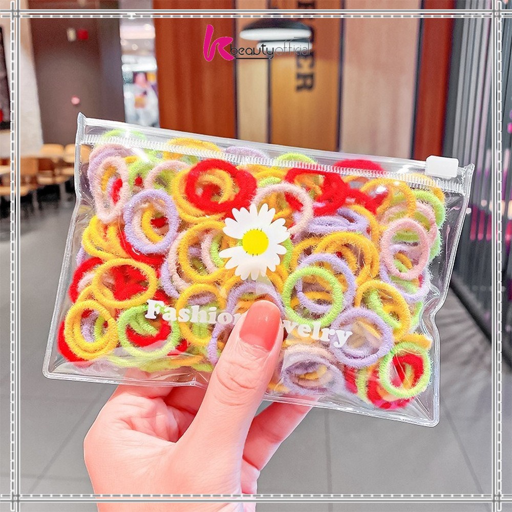 KB-C329 (100 PCS) Karet Ikat Rambut Spiral Gaya Korea / Kuncir Rambut Fashion / Kunciran Rambut Wanita FREE POUCH-BERBULU-MAROON
