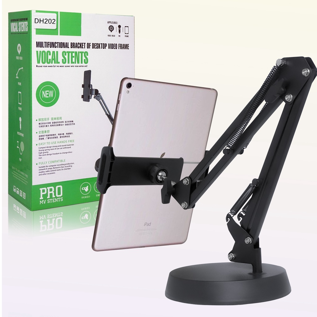 Stand Holder Hp Meja Broadcast Streaming Youtube Tiktok Vlogger Multifungsi Bracket S77 Stand HP Meja Fahrenheit Putar 360 Derajat / Holder Handphone / Dudukan HP / Stand Holding Phone Holder HP Lazypod Tablet Tripot HP-2